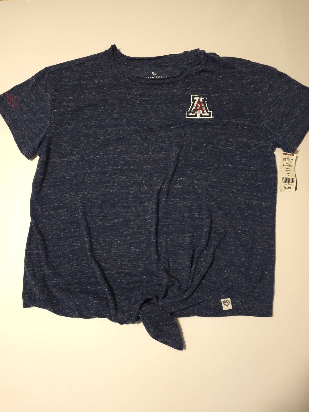 Arizona Wildcats Womens Tie Front Top - M